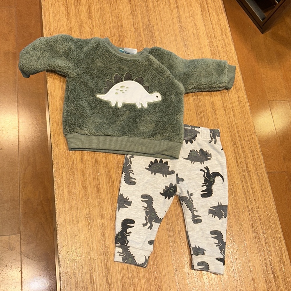 NWOT dinosaur fleece pullover with pants